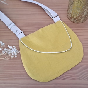 Sac bandoulière lin miel
