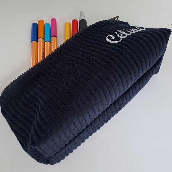 Trousse à crayons en cuir vintage - Pérou - Carte au trésor boussole