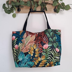 Wasserdichte Strandtasche mit tropischen Blättern für drinnen und draußen