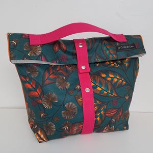 Grande trousse de toilette imperméable tissu feuilles avec poignée de transport - Trousse beauté  intérieure imperméable avec compartiments