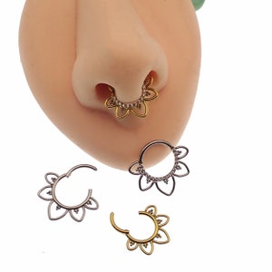 16g Perlen schlicht oder CZ filigrane Implant Grade Titan Clicker Septum/Daith/Helix/ 8 mm, 10 mm werden einzeln verkauft