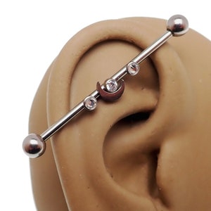 Implant Titanium & Crystal stone Barbell internally threaded, Highest Quality Titanium ASTM F-136