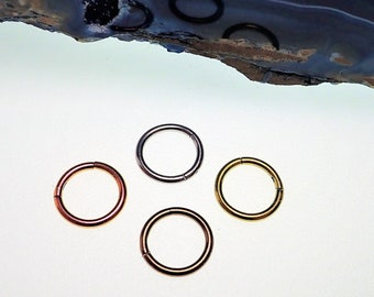 Implant Grade Titanium Clicker Hoop Ring , Earring · 20g, 18g, 16, 14g, 12g, 10g