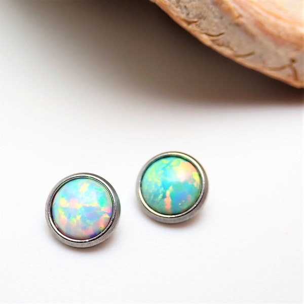 14g Opal Dermal Top, Chirurgenstahl Blende Set (Einzeln)