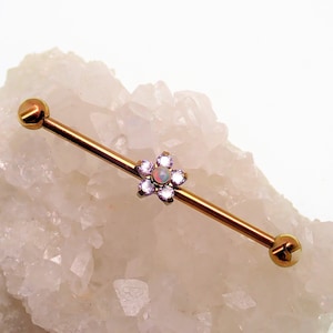 Rose Gold Implant Titanium Industrial Scaffold Bar, Opal mit Innengewinde von höchster Qualität Schmuck, höchster Qualität Titan ASTM F-136