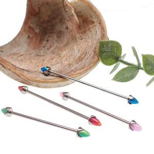 16g Industrial Scaffold 4mm Opal Cone Implant-Grade Titanium Bar