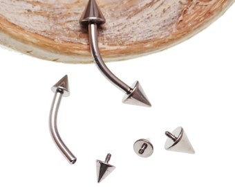 16g  Curve Titanium  spike piercing  Lip, Nose  bridge piercing Curve barbell , body jewelry piercing 6mm-12mm