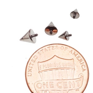 14g or 16g Loose Titanium spike piercing, spike top attachment titanium cone
