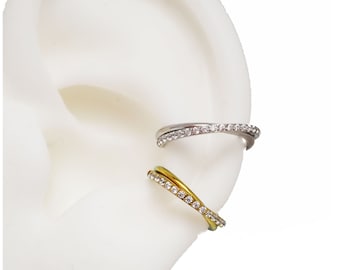 CZ Crossover 8 mm, 10 mm, 12 mm Titan Clicker · Conch/Helix/Tragus · 16 g 8 mm