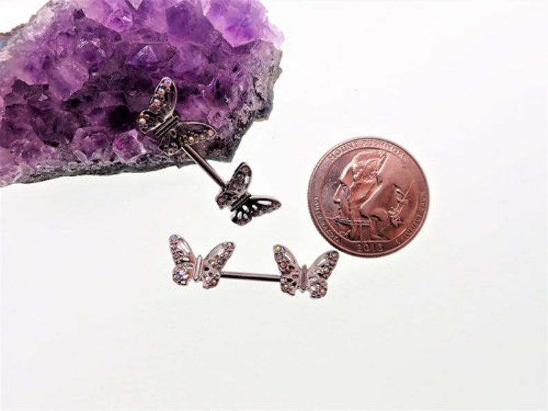 butterfly nipple rings