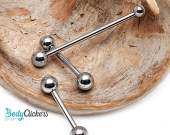 12g 14g ASTM F136 Implant titanium internally threaded barbell , solid titanium balls, tongue,nipple, industrial BASIC BARBELL