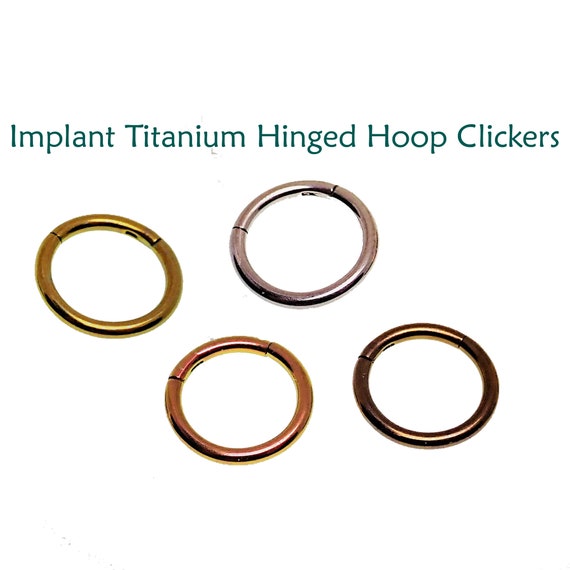 Implant Grade Titanium Feather Hinged Clicker Hoop Implant Grade Titanium Feather Hinged Clicker Hoop