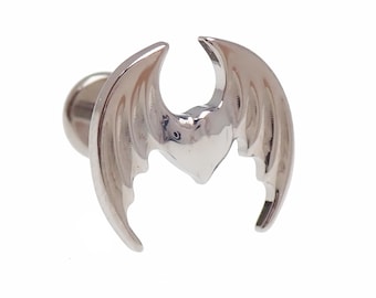 Innengefädeltes, Titan Flatback Fledermaus Flügel Herz Piercing - 0,9 mm Gewinde