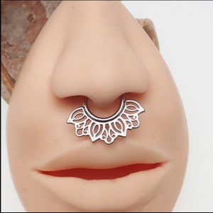 Wunderschöne Mandala Mandala Hinged Clicker 16g, 8 mm und 10 mm, Daith, Septum