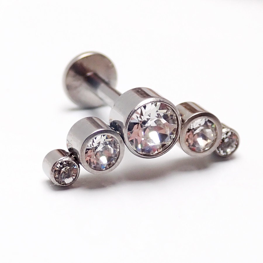 Implant Titanium Swarovski High Grade Piercing Jewelry 14g | Etsy