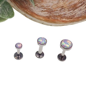 Unicorn Fire Opal Implant Titanium Flatback Piercing 18g, 16g, 14g