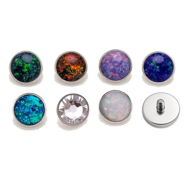 Kotwica skórna tytanowa 8 mm/brzuch/język duża, zamienna górna część – hipoalergiczna, z gwintem wewnętrznym, implant tytanowy