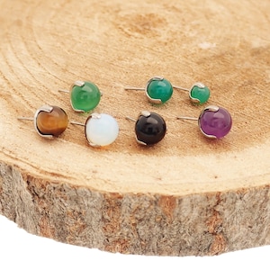 Top Only Threadless Push Fit Titanium Tops | Amethyst, Tiger's Eye, Black Onyx, Opalite Moonstone, Jade