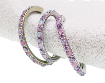 Implant titane clicker bubblegum fire opal amethyst CZ incrusté 18 g, 16 g piercing, conque, helix, cartilage, tragus, tour de piercing