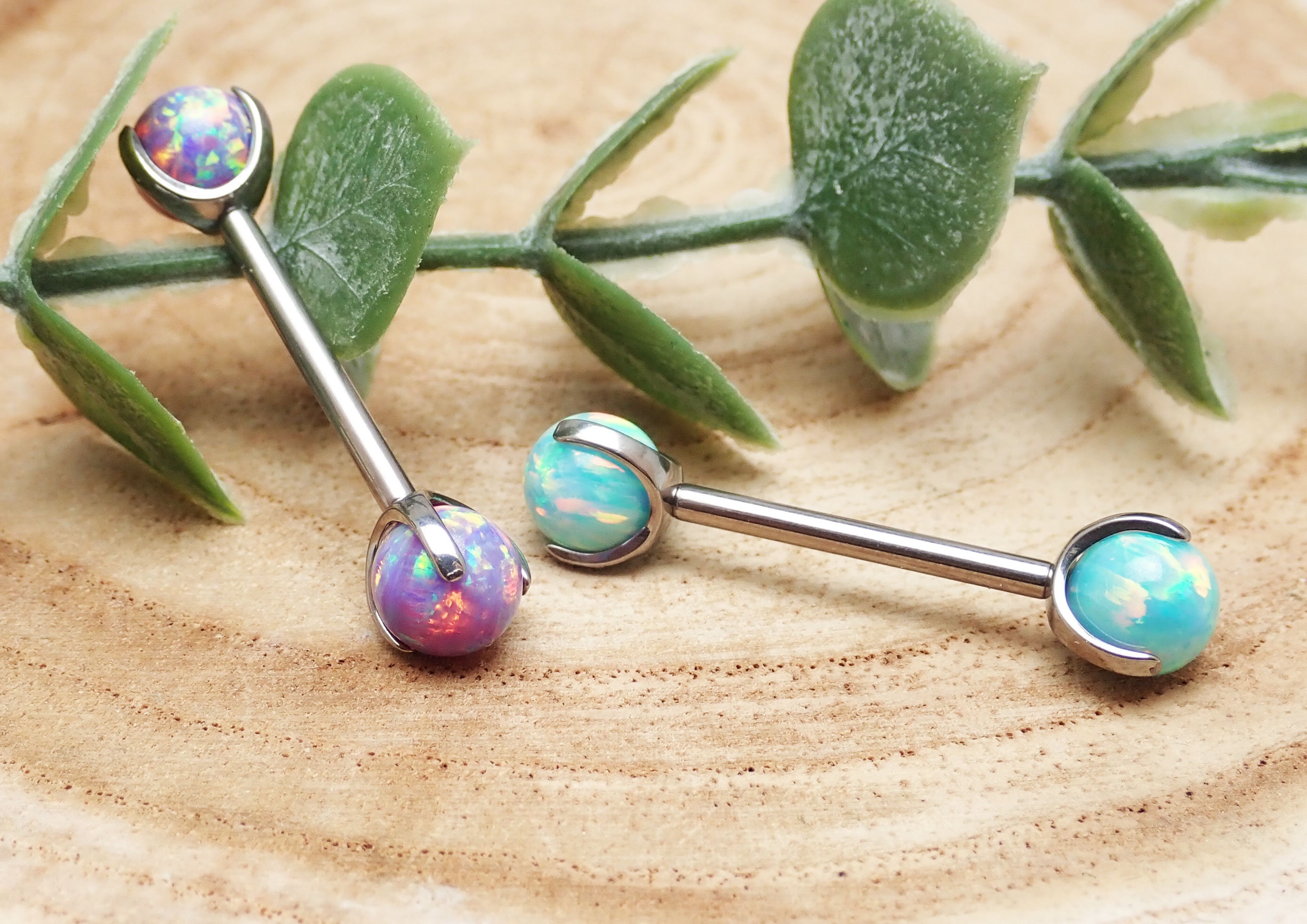 Real opal deals nipple rings