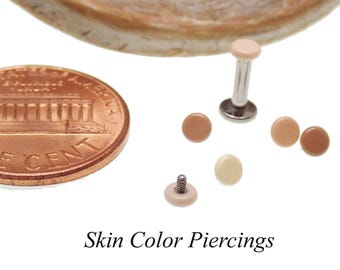 La couleur de la peau cache vos piercings, Piercing Flatback avec filetage interne 18 g, 16 g, 14 g Implant en titane, dispositif de rétention