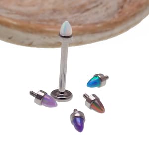 Opal Cone 3mm Implant Titanium Flatback Piercing 18g, 16g, 14g