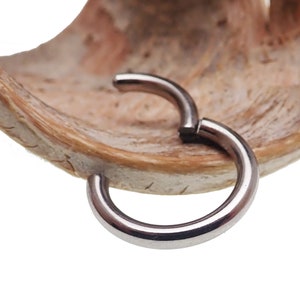 Anillo de segmento de clic con bisagra de titanio de grado de implante de 12 g, 10 g, 8 g o 6 g, anillo de perforación corporal de calibre más grueso