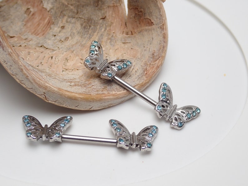 butterfly nipple rings