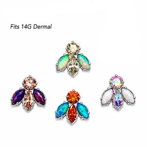 cute bug attachment for Dermal anchor 14g/1.2mm thread, 14g top piercing