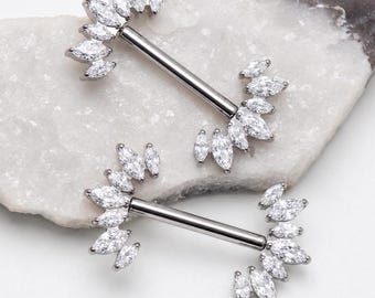 Implant titanium threadless push fit nipple piercings, 16g,14g,12g hypoallergenic
