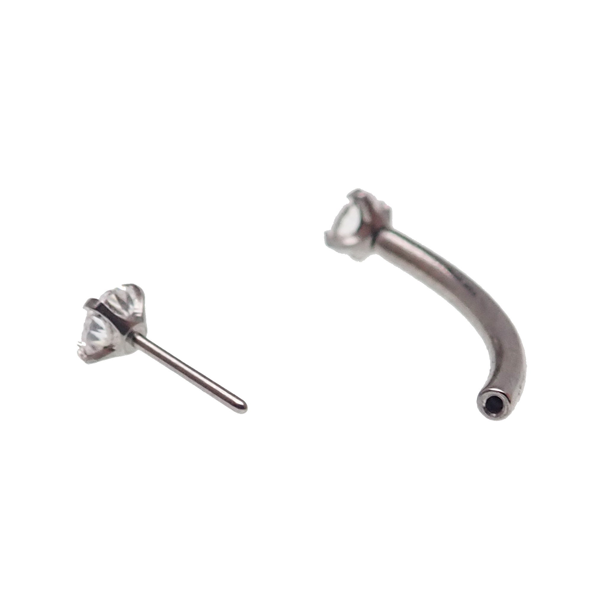 14g 16g 18g Push Fit Threadless Implant-grade Titanium Curve - Etsy