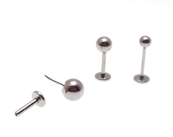 Threadless Push-Fit Implant Titanium flatback, Available in 3mm • 4mm • 5mm Ball Sizes