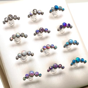 Conjunto de hélice de titanio con parte posterior plana, muchos colores para elegir, implante de perforación de titanio con parte posterior plana de 18 g, 16 g, 14 g