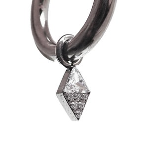 Clear CZ Diamond-Shaped Implant Titanium Charm - Fits up to 10g Hoops and Rings!
