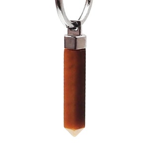 Tiger's Eye Long Crystal-Shaped Implant Titanium Charm - Comes with No Hoops! - Fits Up to 16g Hoops!