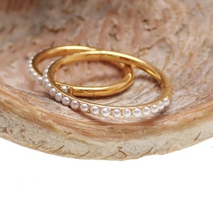 PVD gouden parel 6 mm 8 mm, 10 mm, 12 mm implantaat titanium clicker · lip/septum/daith/tragus/neus/helix/conch/toren · 16 g