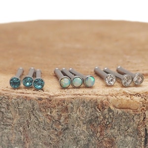 9-Set Opal & CZ Tiny Nose Surgical Steel Piercing Studs