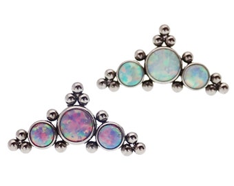 Lavendel Eld Opal Titan Helix Piercing, Trådlös Push Fit