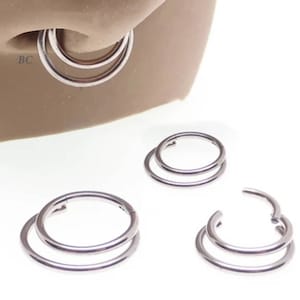 Drop Tier 8mm, 10mm Hinged Implant Grade Titanium Clicker · Septum/Daith/Helix/Cartilage · 16g