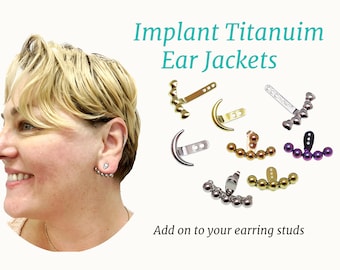 Boucles d'oreilles en titane avec implants - à ajouter sur vos boucles d'oreilles vendues par paires, boucles d'oreilles au dos - Boucles d'oreilles tendance - BLOUSONS D'OREILLES hypoallergéniques
