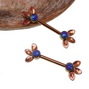 Clear CZ / Sleepy Lavender Opal Push Fit Implant Titanium Barbell 16g, 14g, 12g