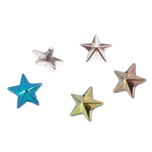 Implante de estrela náutica com rosca interna em titânio Astm F-136, fixação somente com topo em estrela solta, rosca de 16g, 0,9 mm ou 14g, 1,2 mm