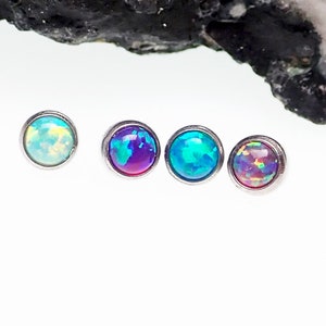 16g (1.2mm) Titanium Opal Stone Attachment Top ( Internally Threaded )