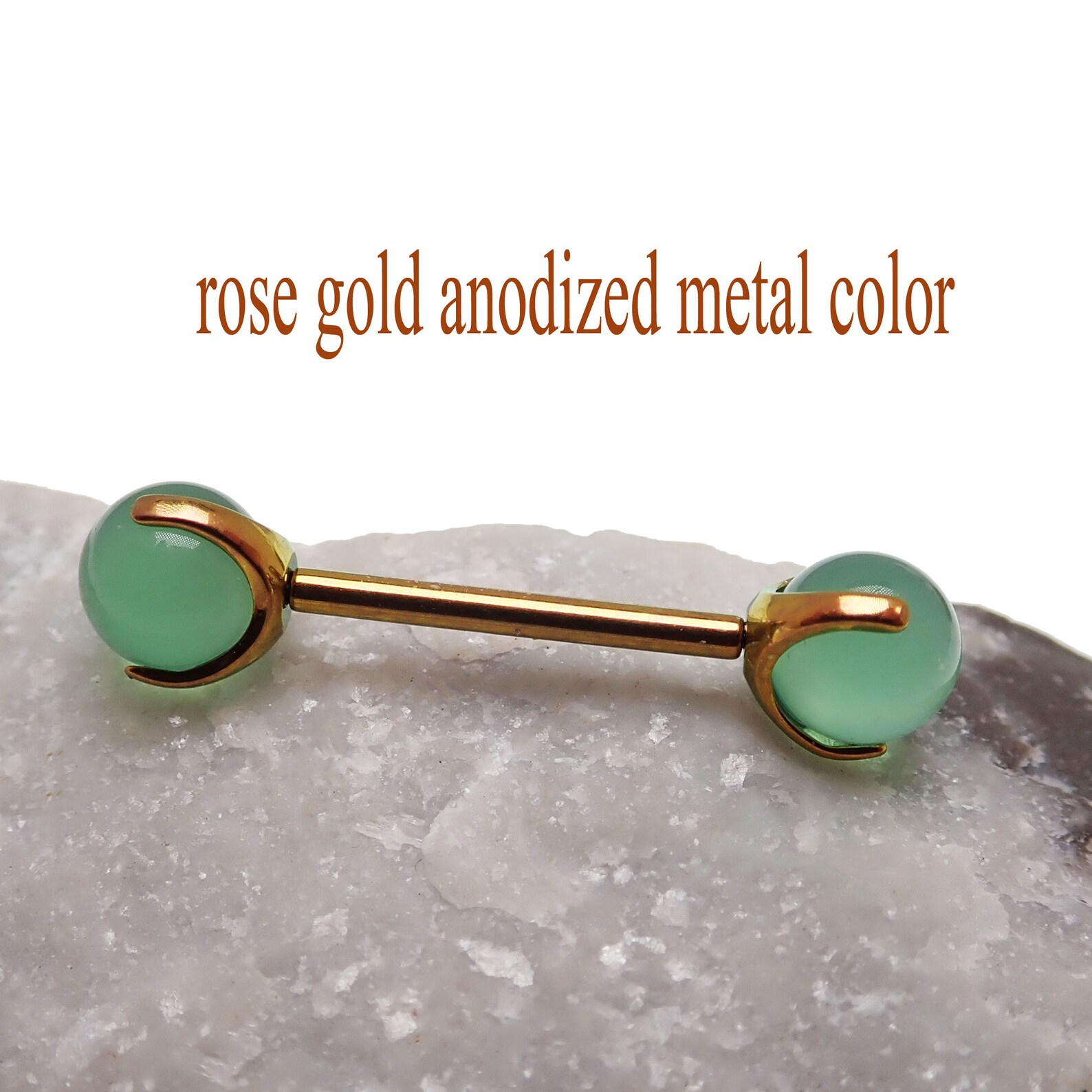 Real Jade 12g 14g Titanium Internally Threaded Claw Nipple Bar - Etsy