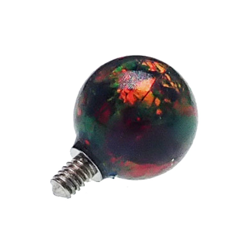 Opal 5mm Internally Threaded Titanium Ball Fits True 14g Bar, Stem, or Flatback one Ball Only Black Harlequin