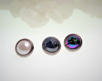 14G Titanium Pearlescent Internally Threaded Screw Top Attachment ( Dermal, Lip, Medusa, Cartilage, Tongue )