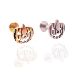 Internally threaded, implant titanium flatback Pumpkin piercing, Helix , cartilage , flat, pinner, body piercing, 18g/16g/14g- 0.9mm thread