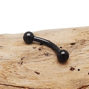 Anillo de barra curvada de titanio negro de 16 g (daith, torre, tabique, cartílago, cómodo, sonriente, ceja)