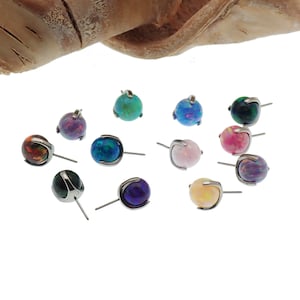 Implant titanium , fire opals  push fit loose balls with titanium base,  Loose  threadless ends for barbells etc