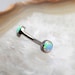 16G (1.2mm) Titanium Internally Threaded Curve Barbell with Fire Opal Flat Ends
